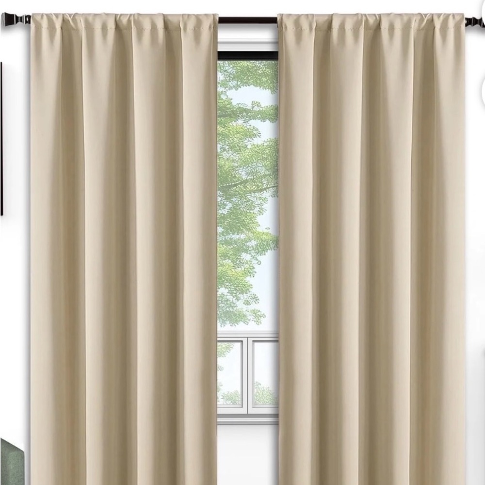 Elegant Beige Curtains, blackout